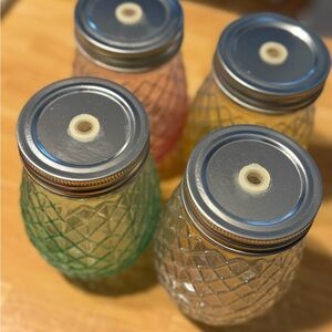 Colorful glass pineapple cups